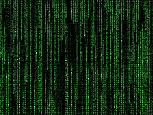 Código binario de matriz, binario rojo fondo de pantalla