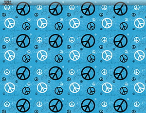 Cool Blue Peace Sign Background HD wallpaper