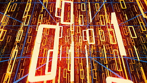 Moving Binary Code, Red Binary HD wallpaper
