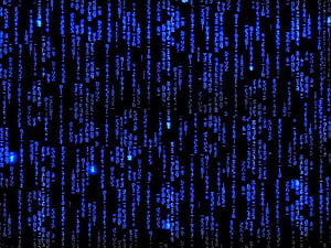 Codice binario, codifica blu Sfondo HD