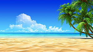 Beach, Anime Summer Beach HD wallpaper