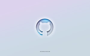 Github logo, cut out 3d text, white background, Github 3d logo, Github emblem, Github, embossed logo, Github 3d emblem HD wallpaper