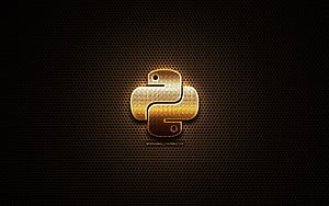 Logotipo brillante de Python, lenguaje de programación, de rejilla metálica, Python, creativo, signos de lenguaje de programación, logotipo de Python con resolución. Lenguaje de programación Python de alta calidad fondo de pantalla