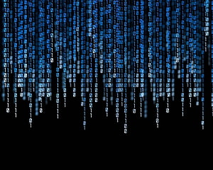 Código binario, código binario azul fondo de pantalla