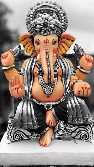 Lord Ganesha Edited Mobile , Indian God - Mobile Walls, Ganesh Black and White HD phone wallpaper