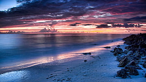 Beach sunset, Peaceful Relaxing HD wallpaper