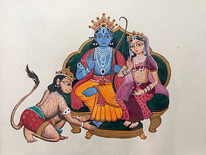 ram darbar full size, painting, art, illustration, mythology, Ram Art HD wallpaper
